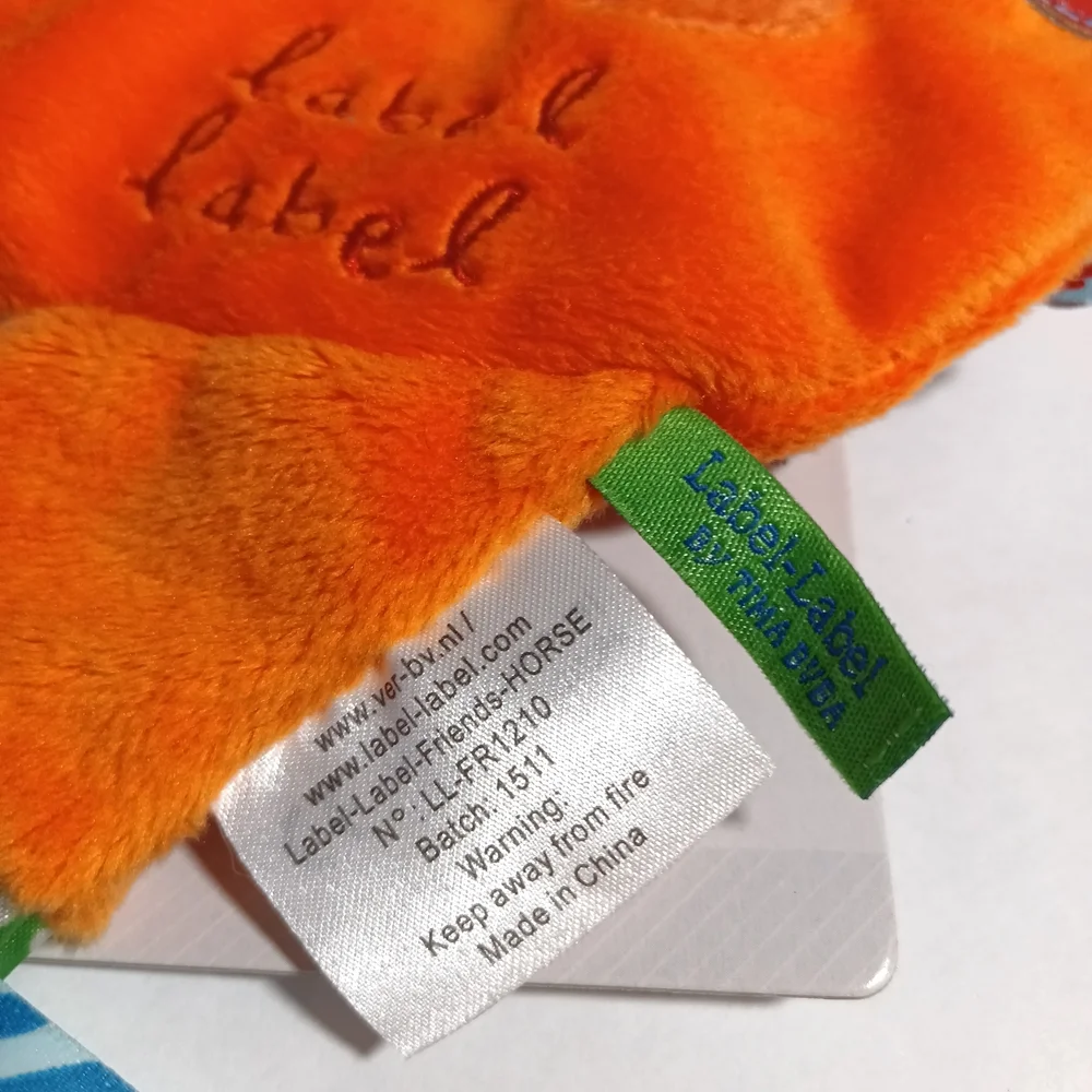 Label Label Friends Cuddly Henry Horse Baby Toy Tab Lovey New Nwt